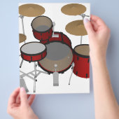 Trommeln: Red Drum Kit: 3D-Modell: Flyer (Hand)