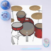 Trommeln: Red Drum Kit: 3D-Modell: Flyer (Einzeln)