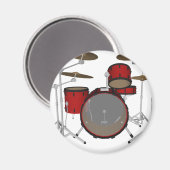 Trommeln: Red Drum Kit: 3D-Modell: Magnet (Vorderseite/Rückseite)
