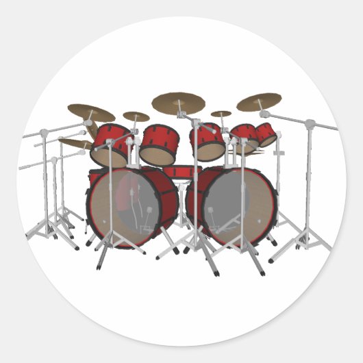 Trommeln: Red Drum Kit: 3D-Modell: Runder Aufkleber (Vorderseite)
