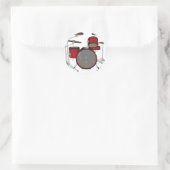 Trommeln: Red Drum Kit: 3D-Modell: Runder Aufkleber (Tasche)