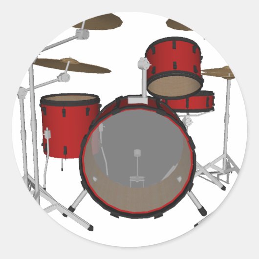 Trommeln: Red Drum Kit: 3D-Modell: Runder Aufkleber (Vorderseite)