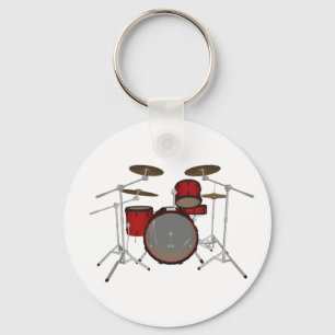 Trommeln: Red Drum Kit: 3D-Modell: Schlüsselanhänger