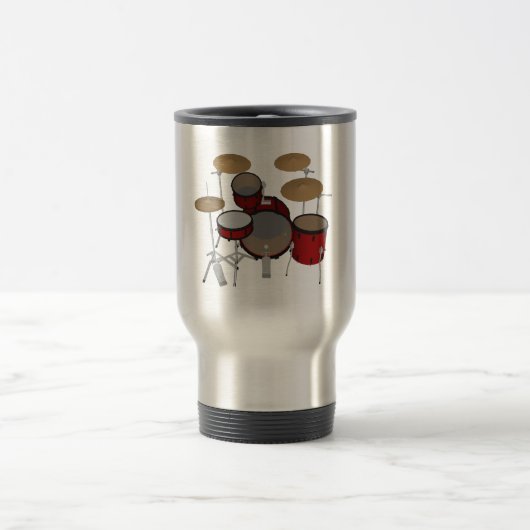 Trommeln: Red Drum Kit: 3D-Modell: Travel Mug Reisebecher (Mittel)