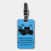 Trommeln Schlagzeug Design Gepäckanhänger (Vorderseite vertikal)