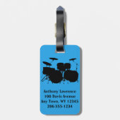 Trommeln Schlagzeug Design Gepäckanhänger (Rückseite vertikal)