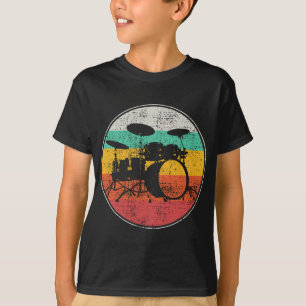 Trommeln Schlagzeuger Band Drumset Retro Vintage T-Shirt