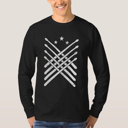 Trommeln Schlagzeuger Drumsticks T-Shirt (Vorderseite)