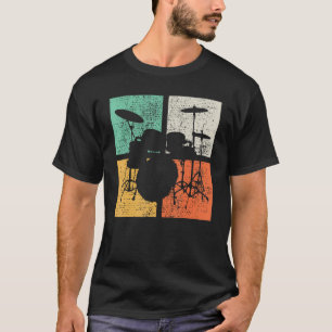 Trommeln Schlagzeuger Vintage Retro Schlagzeug Set T-Shirt