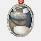 Trommeln Silbernes Ornament (Links)