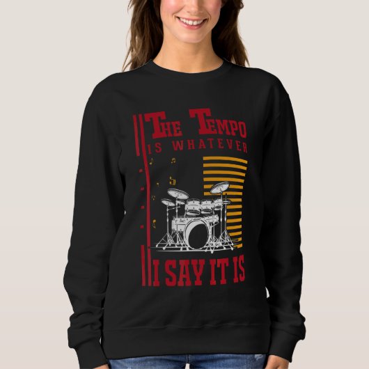 Trommeln Tempo Schlagzeuger Sweatshirt (Vorderseite)