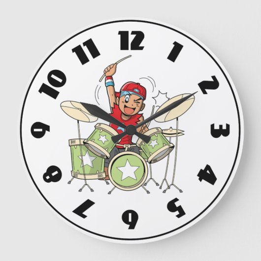 Trommeln-Uhr Große Wanduhr (Vorderseite)