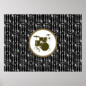 Trommeln und Gitarren für Wände Poster (Vorne)