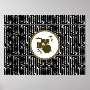Trommeln und Gitarren für Wände Poster
