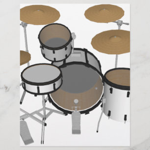 Trommeln: White Drum Kit: 3D-Modell: