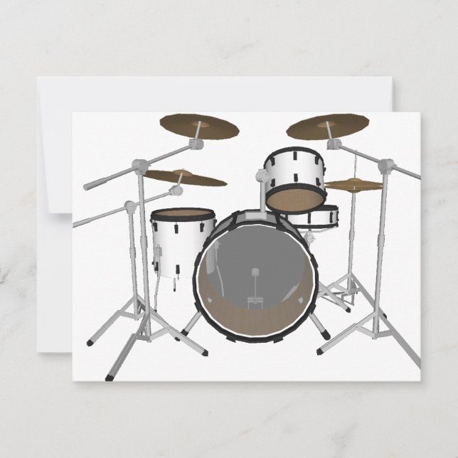 Trommeln: White Drum Kit: 3D-Modell: (Vorderseite)