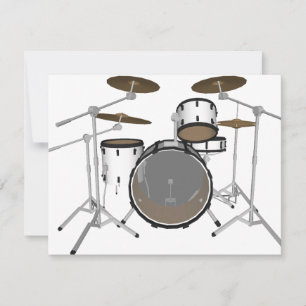 Trommeln: White Drum Kit: 3D-Modell: