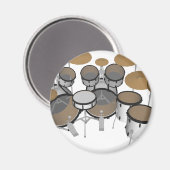 Trommeln: White Drum Kit: 3D-Modell: Magnet (Vorderseite/Rückseite)