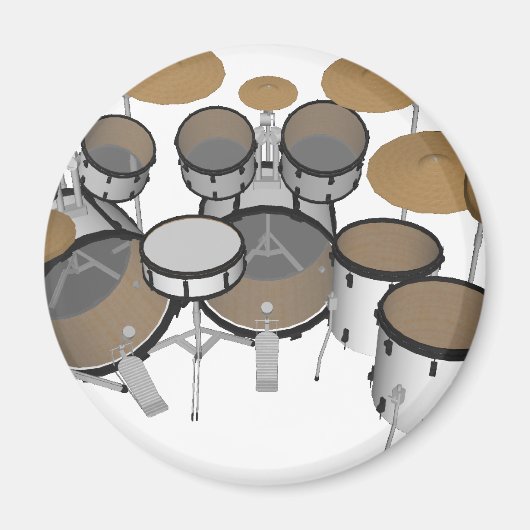 Trommeln: White Drum Kit: 3D-Modell: Magnet (Vorne)