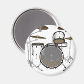 Trommeln: White Drum Kit: 3D-Modell: Magnet (Vorderseite/Rückseite)