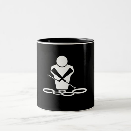 Trommeln Zweifarbige Tasse (Mittel)