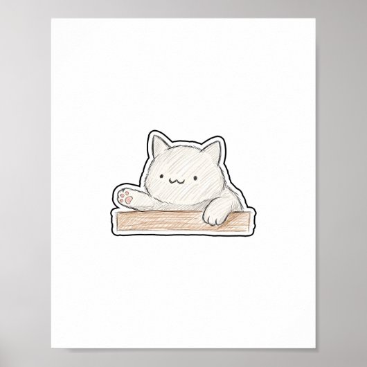 Trommelnde Katze Poster (Vorne)