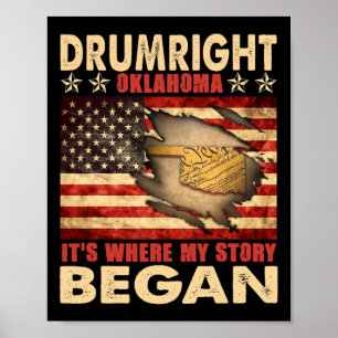 Trommelrechts Oklahoma USA-Flagge 4. Juli  Poster