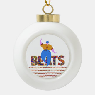 Trommelschläge Keramik Kugel-Ornament