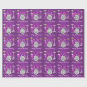 Trommelset-Design Geburtstag Geschenkpapier (Flach)