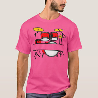 Trommelset-Namensbanner für Schlagzeugerfreunde T-Shirt