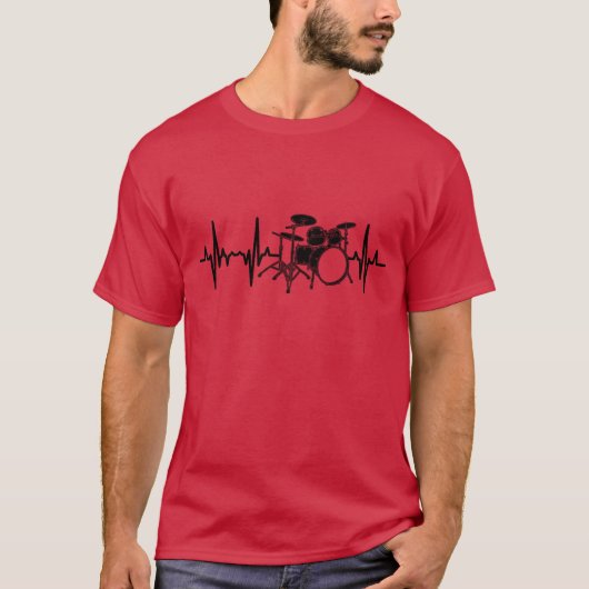 Trommelset Pulse Line Freund T-Shirt (Vorderseite)