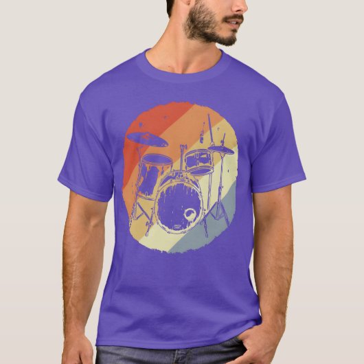Trommelset Retro-Freund T-Shirt (Vorderseite)