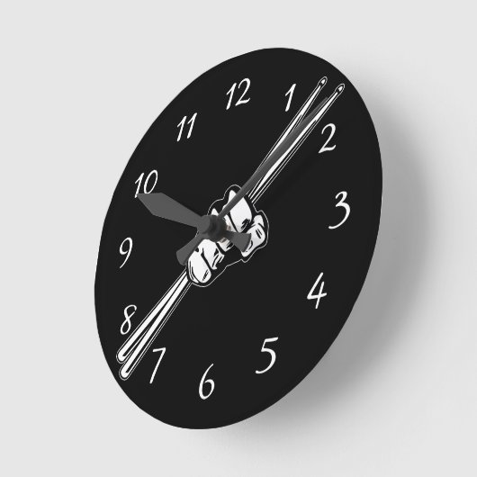 Trommelsticks Fetisch Runde Wanduhr (Winkel)