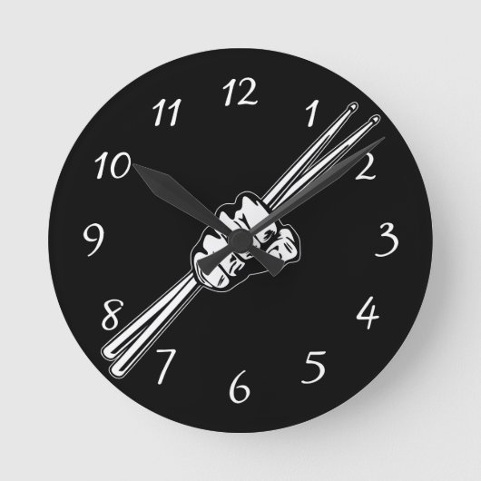 Trommelsticks Fetisch Runde Wanduhr (Vorderseite)