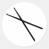 Trommelsymbol Runder Aufkleber (Vorderseite)