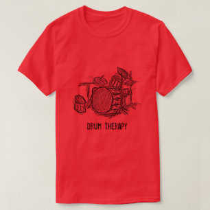 Trommeltherapie-Slogan-Drum-Kit Rockband-Grunge T-Shirt