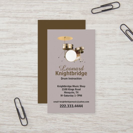Trommeschalterkarte Visitenkarte (Vorderseite/Rückseite Beispiel)