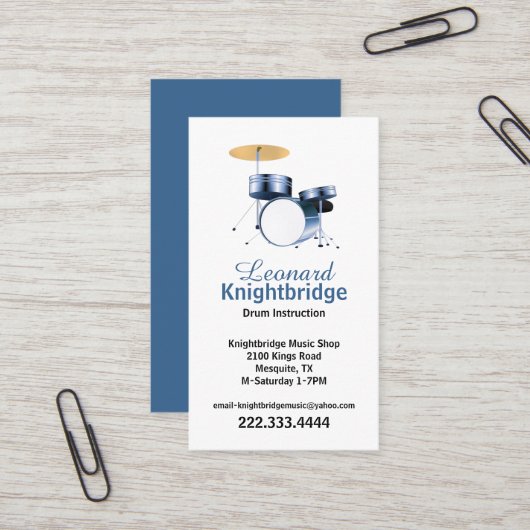 Trommeschalterkarte Visitenkarte (Vorderseite/Rückseite Beispiel)