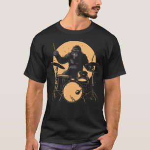 Trommler Bigfoot spielt Schlagzeug Lustiger Sasqua T-Shirt