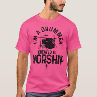 Trommler, der zu Trommeln Christlicher Trommler er T-Shirt