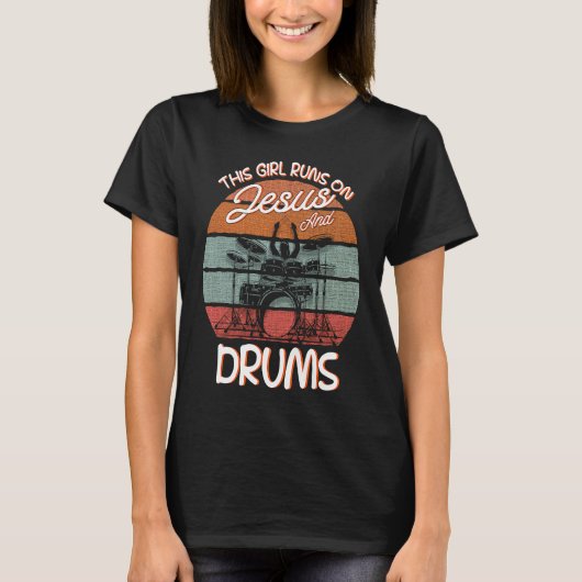 Trommler Drumsticks Instrument Drumset T-Shirt (Vorderseite)