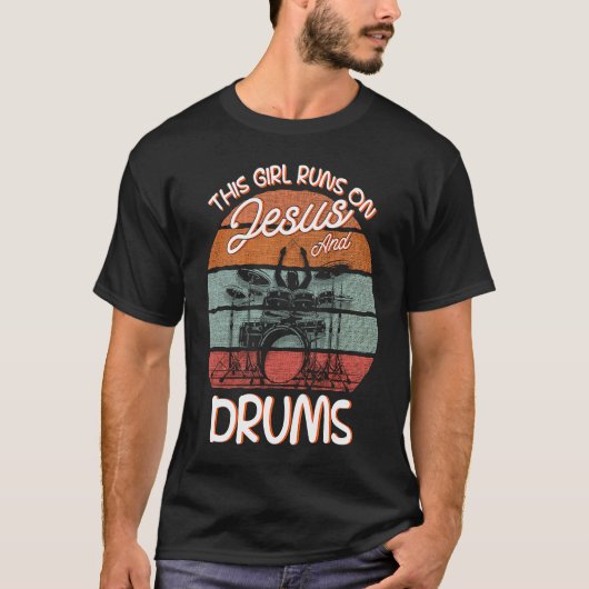 Trommler Drumsticks Instrument Drumset T-Shirt (Vorderseite)