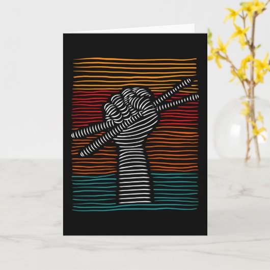 Trommler-Drumsticks Karte (Gelbe Blume)