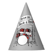Trommler Geboren für Rock & Roll Drummer Musician  Partyhütchen (Vorderseite)