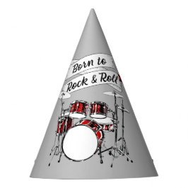 Trommler Geboren für Rock & Roll Drummer Musician  Partyhütchen