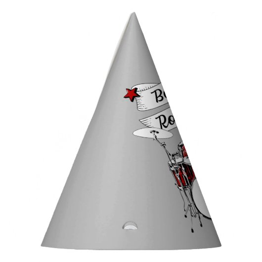 Trommler Geboren für Rock & Roll Drummer Musician  Partyhütchen (Links)