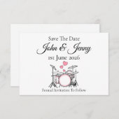 Trommler-Musiker Hochzeit speichern das Datum (Vorne/Hinten)