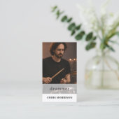 Trommler-Musiker-QR-Code-Foto Visitenkarte (Stehend Vorderseite)