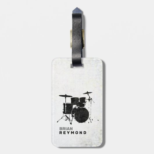 Trommler-Schlagzeuger-Drums Travel Gepäckanhänger (Rückseite vertikal)