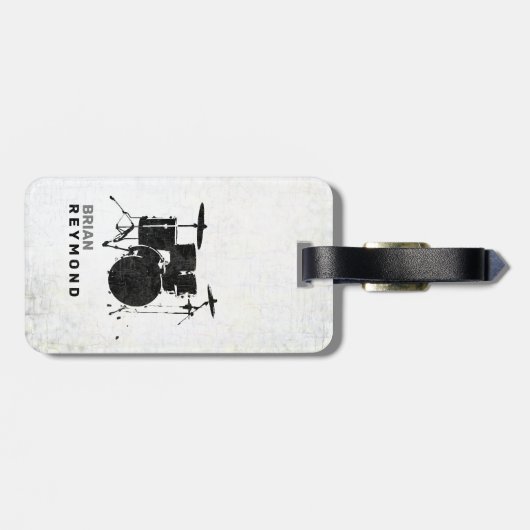 Trommler-Schlagzeuger-Drums Travel Gepäckanhänger (Rückseite horizontal)